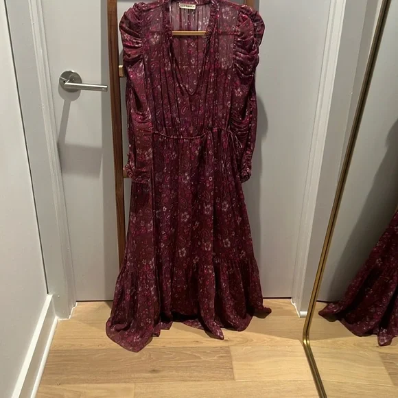 Ulla Johnson Floral Midi Dress in Purple - Picture 6 of 13